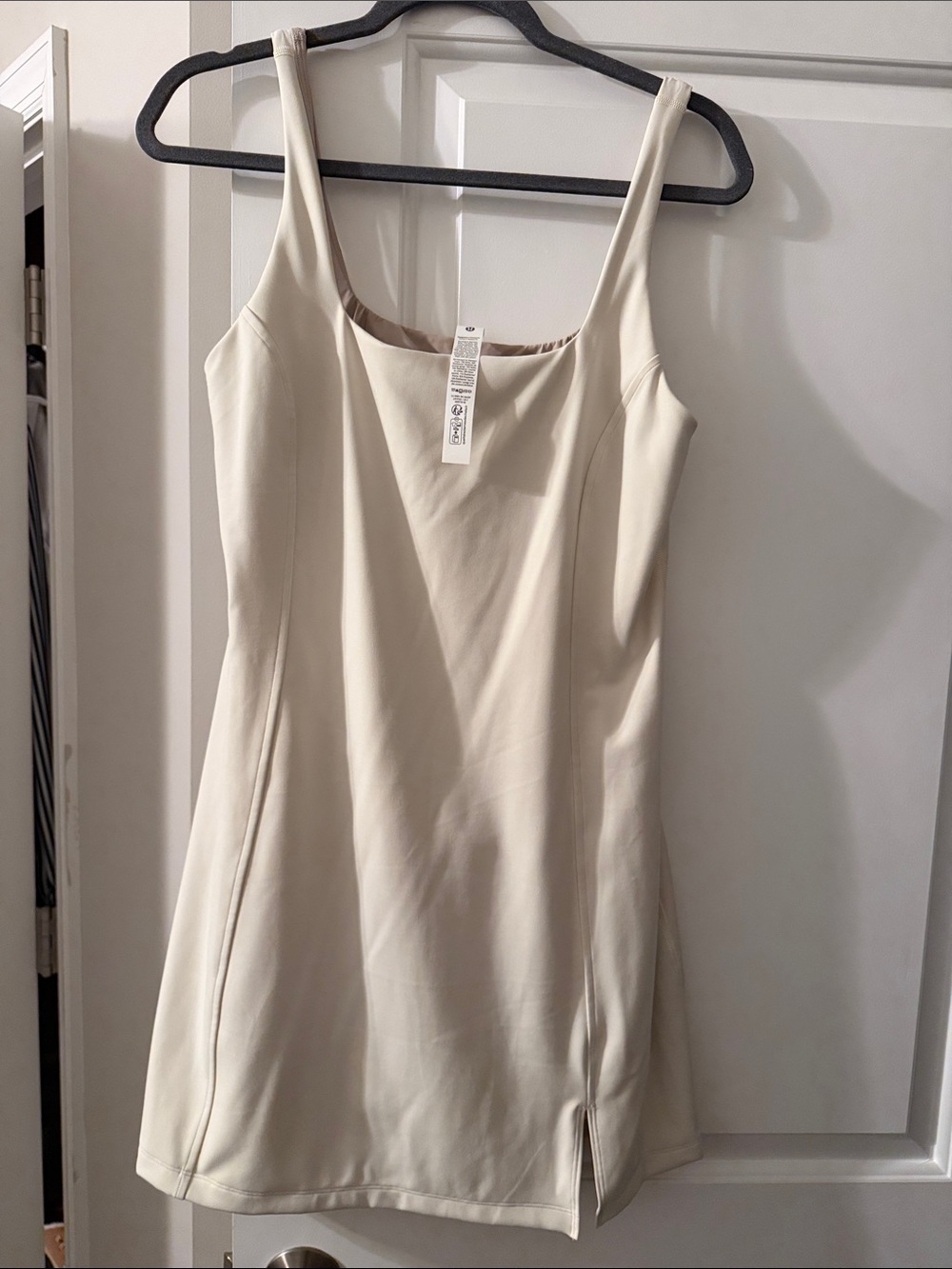 lululemon athletica Cream Square-Neck Mini Slip Dress
